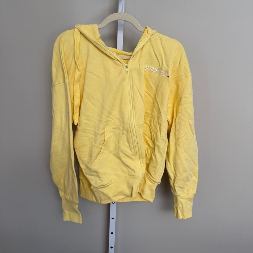 Hur woman Yellow Zip-Up Hoodie size S made in Korea
